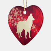 レッド金ゴールドスノーフレークベルギーテルブレン セラミックオーナメント (左)