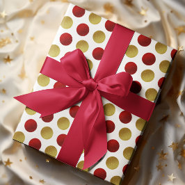 レッド金ゴールドスパークリーフェスティバルクリスマスラッピング紙 ラッピングペーパー