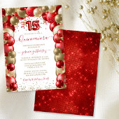 レッド金ゴールドスパークルキンセアニラバルーン 招待状