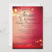 レッド金ゴールドスパークル50と素晴らしい50誕生日 招待状 (裏面)