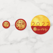 レッド金ゴールドタイガーのペーパーカット2022ゴールデンパーティー紙吹雪 コンフェッティ (正面)