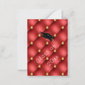 レッド金ゴールドダイアモンズタフテッドディセレーション招待状 ノートカード (裏面)