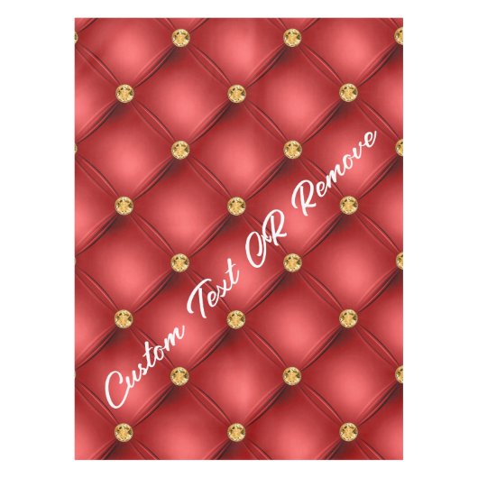 レッド金ゴールドダイヤモンドタフテッドカスタム文字テーブルクロス テーブルクロス (正面)