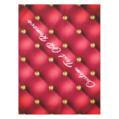 レッド金ゴールドダイヤモンドタフテッドテーブルクロスとカスタム文字 テーブルクロス (正面)