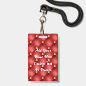 レッド金ゴールドダイヤモンドタフテッド名前をカスタムするバッジ バッジ (Front with Lanyard)