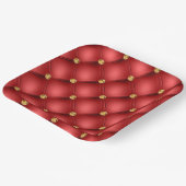 レッド金ゴールドダイヤモンドタフテッド紙プレート ペーパープレート (傾斜あり)