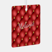 レッド金ゴールドダイヤモンド名前をカスタムするクリスマスオーナメント メタルオーナメント (正面右)