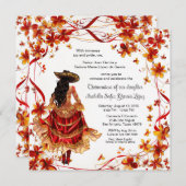 レッド金ゴールドチャラキンセアニェラ 招待状 (正面/裏面)