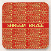 レッド金ゴールドチャントシュリームブジーは富を引き付ける コースター (正面)