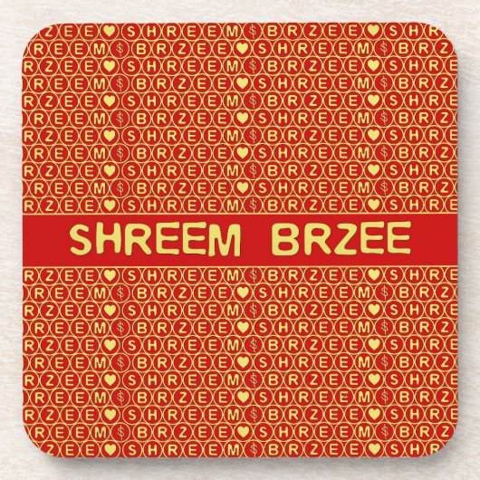 レッド金ゴールドチャントシュリームブジーは富を引き付ける コースター (正面)