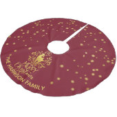 レッド金ゴールドディアメリークリスマス ブラッシュドポリエステルツリースカート (アングル)