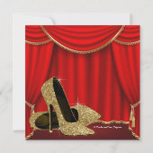 レッド金ゴールドハイヒール80thバースデーパーティー 招待状 (裏面)