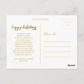 レッド金ゴールドハッピーホリデーズクリスマスフォトフレームポストカード ポストカード (裏面)