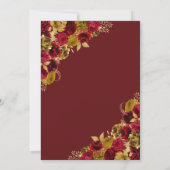 レッド金ゴールドバタフライプリンセスキンセアニェラ 招待状 (裏面)