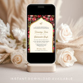 レッド金ゴールドバラフローラアナンドKarajシーク結婚ズ 招待状