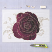 レッド金ゴールドバラフローラ水色デコパージュ 薄葉紙 (クラフト)