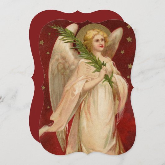 レッド金ゴールドビクトリアンクリスマスエンジェル (正面/裏面)