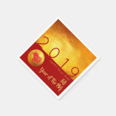 レッド金ゴールドピグペーパーカット2019パーティー紙ナプキン スタンダードカクテルナプキン (角)