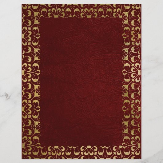 レッド金ゴールドフェイクレザースクラップブックカードストック (裏面)