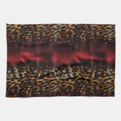 レッド金ゴールドフェイク南西女性のカーボーイ牛革 キッチンタオル (横)