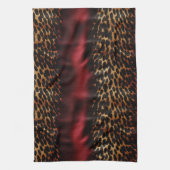 レッド金ゴールドフェイク南西女性のカーボーイ牛革 キッチンタオル (縦)