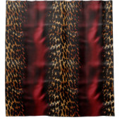 レッド金ゴールドフェイク南西女性のカーボーイ牛革 シャワーカーテン (正面)