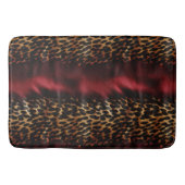 レッド金ゴールドフェイク南西女性のカーボーイ牛革 バスマット (正面)