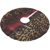 レッド金ゴールドフェイク女性のカーボーイ南西コーヒド ブラッシュドポリエステルツリースカート (アングル)