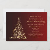レッド金ゴールドフェスティバル企業のホリデーパーティー 招待状 (正面)