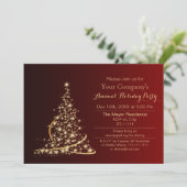レッド金ゴールドフェスティバル企業のホリデーパーティー 招待状 (スタンド正面)