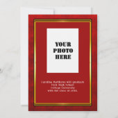 レッド金ゴールドフレームディナー卒業 招待状 (裏面)