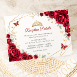 レッド金ゴールドフローラキンセアニェラ披露宴詳細 エンクロージャーカード