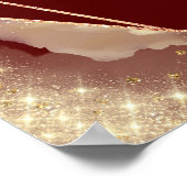 レッド金ゴールドフローラバラキンセアニェラサインウェルカム ポスター (角)