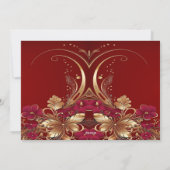 レッド金ゴールドフローラホリデーカード シーズンカード (裏面)