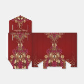 レッド金ゴールドフローラホリデーギフトボックス フェイバーボックス (折り畳みなし)