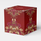 レッド金ゴールドフローラホリデーギフトボックス フェイバーボックス (正面サイド)