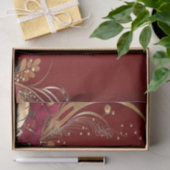 レッド金ゴールドフローラホリデーティッシュペーパー 薄葉紙 (ギフト)