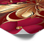 レッド金ゴールドフローラホリデーポスター ポスター (角)