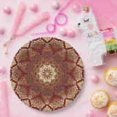 レッド金ゴールドフローラホリデー紙プレート ペーパープレート (パーティー)