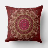 レッド金ゴールドフローラホリデー装飾用クッション クッション (正面)