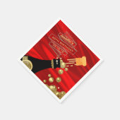 レッド金ゴールドブラックシャンパンエレガント誕生日 スタンダードカクテルナプキン (角)