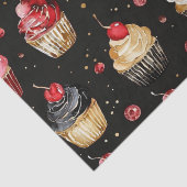 レッド金ゴールドブラックピンクカップケーキさくらんぼ誕生日 薄葉紙 (詳細)