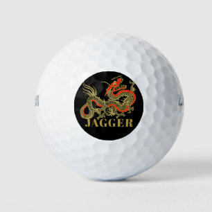 レッド金ゴールドブラックファンタジードラゴン中国のモノグラム ゴルフボール
