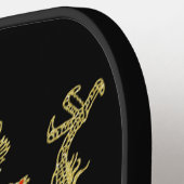 レッド金ゴールドブラックファンタジー中国のドラゴンモノグラムピン ピックルボールラケット (左詳細)