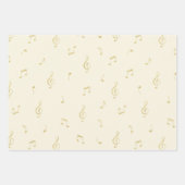 レッド金ゴールドブラックミュージックノートカップケーキブライダルシャワー ラッピングペーパーシート (正面3)