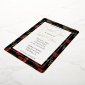 レッド金ゴールドブラック蝶離れブライダルシャワー 箔招待状 (回転した状態)