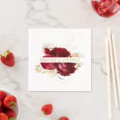 レッド金ゴールドブルゴーニュ結婚ーフローラのカクテル スタンダードカクテルナプキン (インサイチュ)