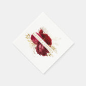 レッド金ゴールドブルゴーニュ結婚ーフローラのカクテル スタンダードカクテルナプキン (角)
