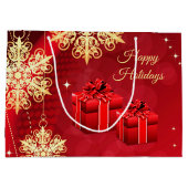 レッド金ゴールドホリデイ抱き枕 ラージペーパーバッグ (裏面)