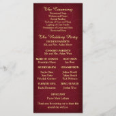 レッド金ゴールドホリデースノーフレーク結婚式 プログラム (裏面)